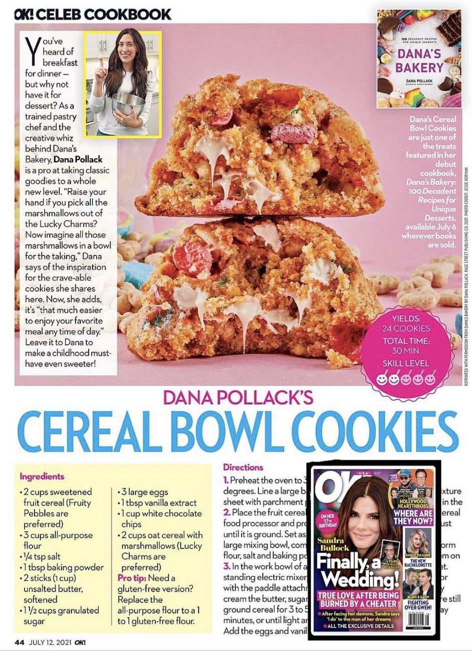 Magazine feature on Dana's Cereal Bowl Cookies
